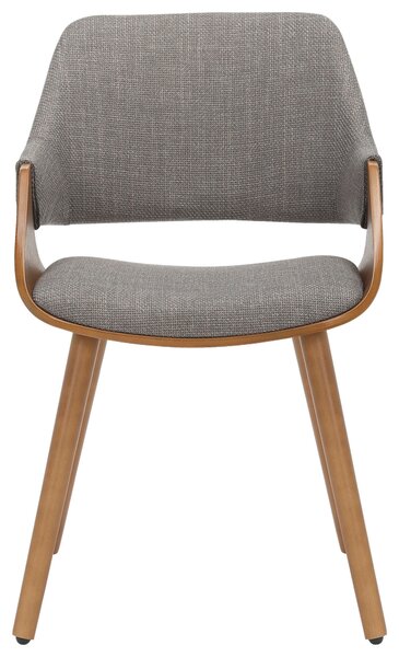 STOLIČKA S PODRÚČKAMI, vzhľad ľanu, sivá, farba vlašského orecha home24 - Stoličky, Online Only