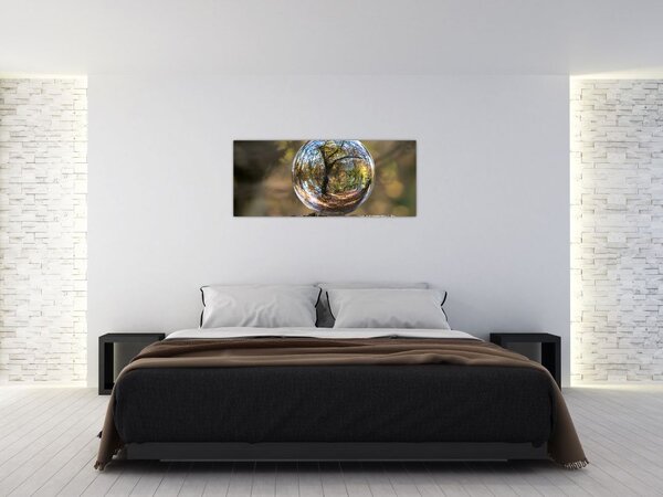 Obraz - Odraz v sklenenej guli (120x50 cm)