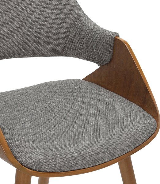 STOLIČKA S PODRÚČKAMI, vzhľad ľanu, sivá, farba vlašského orecha home24 - Stoličky, Online Only