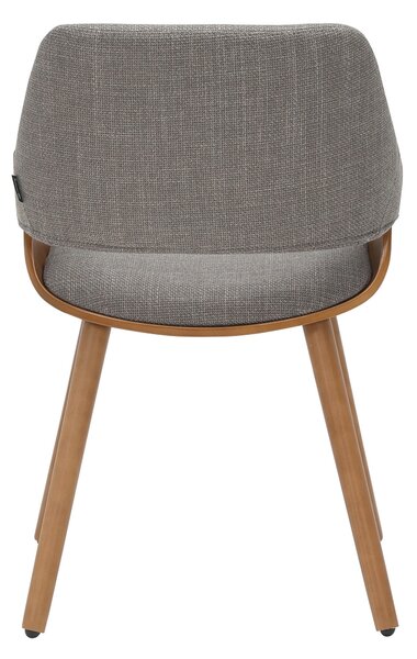 STOLIČKA S PODRÚČKAMI, vzhľad ľanu, sivá, farba vlašského orecha home24 - Stoličky, Online Only