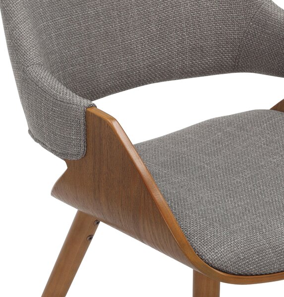 STOLIČKA S PODRÚČKAMI, vzhľad ľanu, sivá, farba vlašského orecha home24 - Stoličky, Online Only