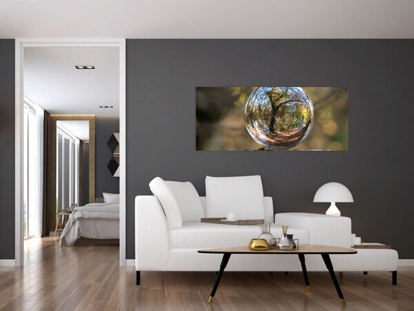 Obraz - Odraz v sklenenej guli (120x50 cm)