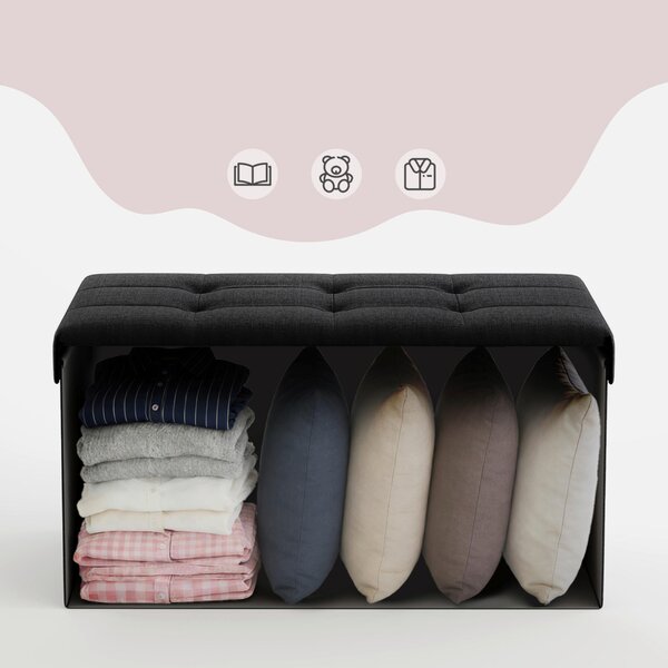 ÚLOŽNÝ BOX NA SEDENIE, textil, kompozitné drevo, 76/38/38 cm Boxxx - Kreslá, Online Only
