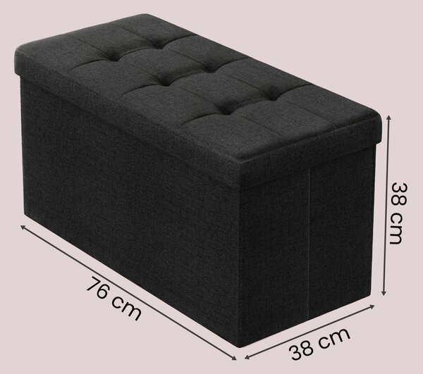 ÚLOŽNÝ BOX NA SEDENIE, textil, kompozitné drevo, 76/38/38 cm Boxxx - Kreslá, Online Only