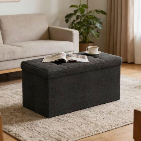 ÚLOŽNÝ BOX NA SEDENIE, textil, kompozitné drevo, 76/38/38 cm Boxxx - Kreslá, Online Only