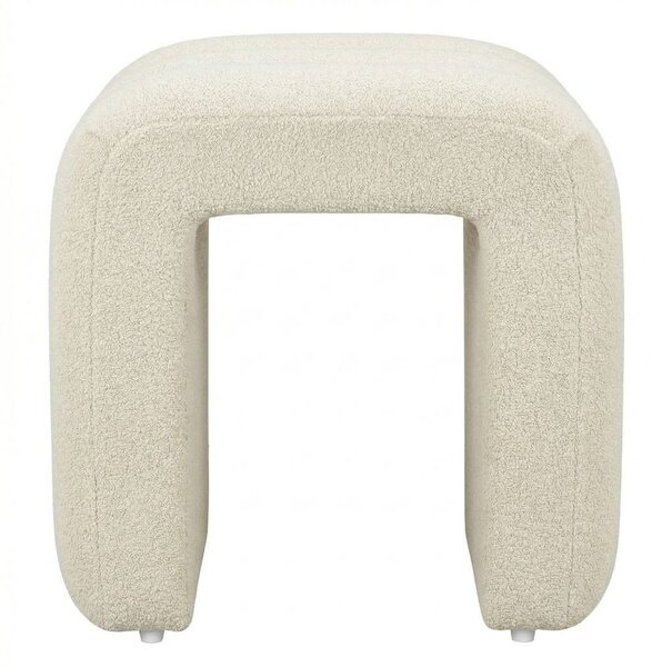 CHENILLE Taburet plyšový 40 cm - krémová