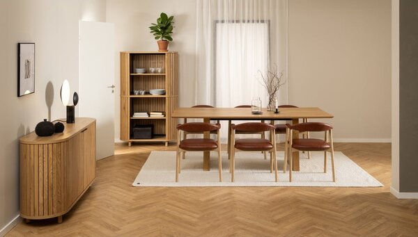 Koňakovohnedá/v prírodnej farbe jedálenská stolička z imitácie kože Addi – Actona