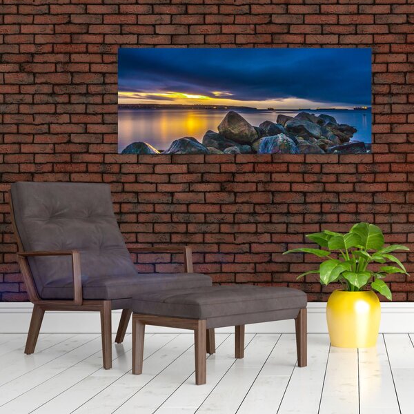 Obraz - Mraky nad vodou (120x50 cm)
