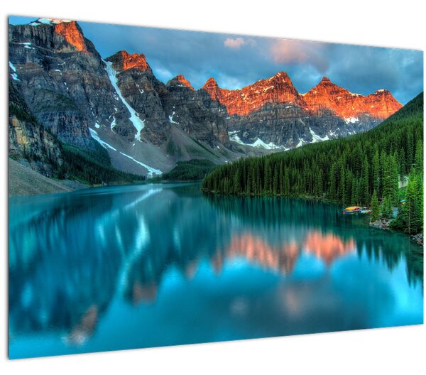 Obraz tyrkysového jazera (90x60 cm)