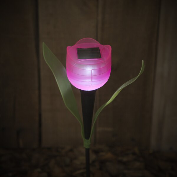 LED solárna lampa v tvare tulipánu 30 cm