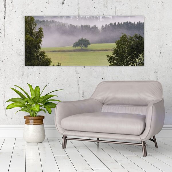 Obraz lúky so stromom (120x50 cm)