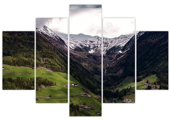 Obraz - Údolie pod horami (150x105 cm)