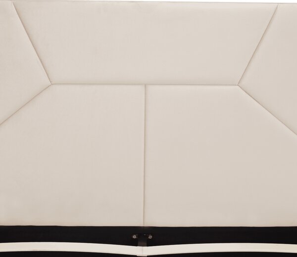 KONDELA Posteľ s roštom a LED osvetlením, 160x200, béžová Velvet látka, ALTESA