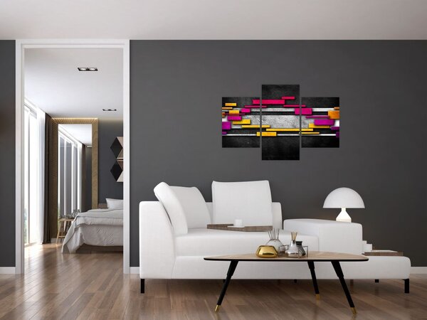 Obraz farebné abstrakcie na čiernom pozadí (90x60 cm)