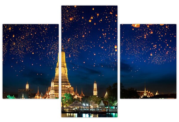 Obraz - Lampióny šťastia, Bangkok (90x60 cm)