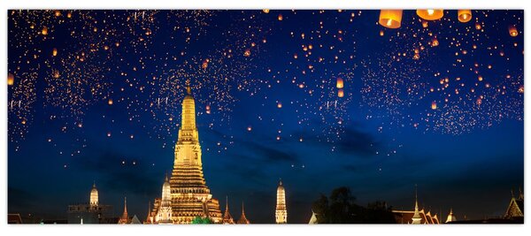 Obraz - Lampióny šťastia, Bangkok (120x50 cm)