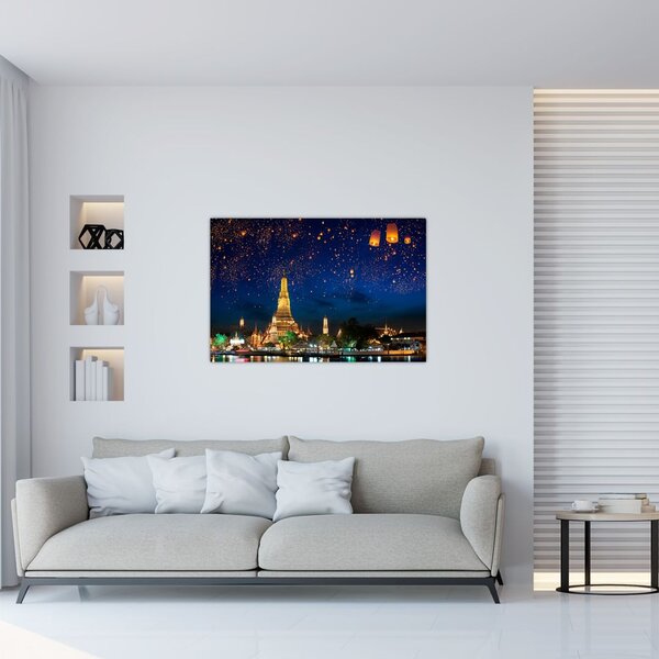 Obraz - Lampióny šťastia, Bangkok (90x60 cm)