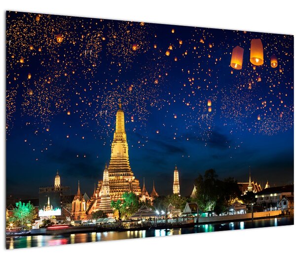 Obraz - Lampióny šťastia, Bangkok (90x60 cm)