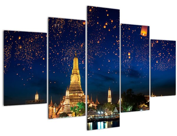 Obraz - Lampióny šťastia, Bangkok (150x105 cm)