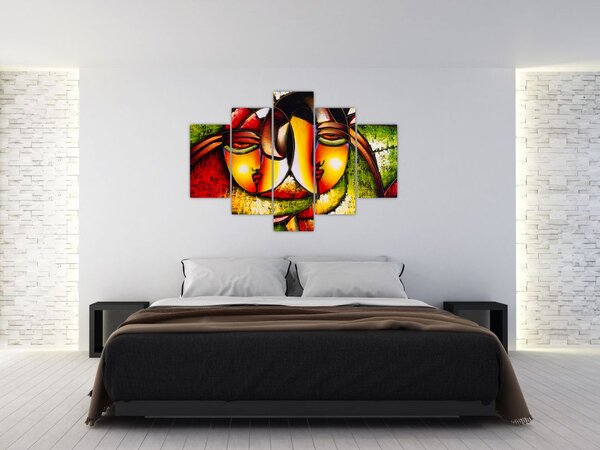 Obraz - Olejomaľba, abstraktné tváre (150x105 cm)