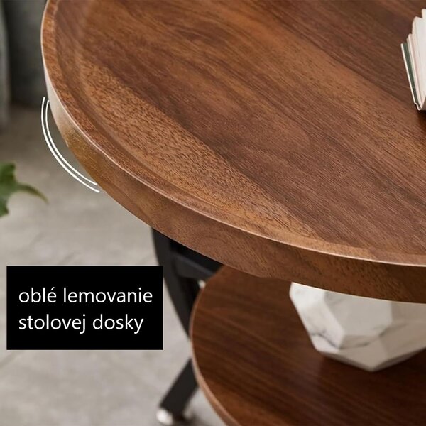 POPPY príručný stolík, orech / čierna