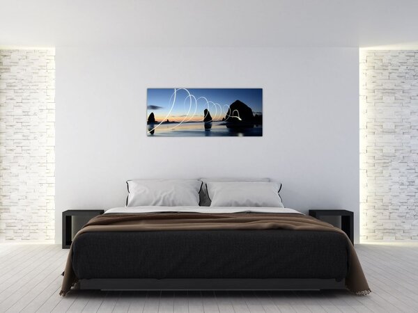 Obraz - pláž pri západe (120x50 cm)