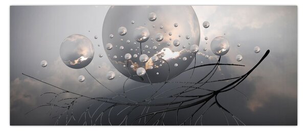 Obraz abstraktných gulí (120x50 cm)