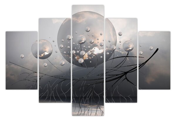Obraz abstraktných gulí (150x105 cm)