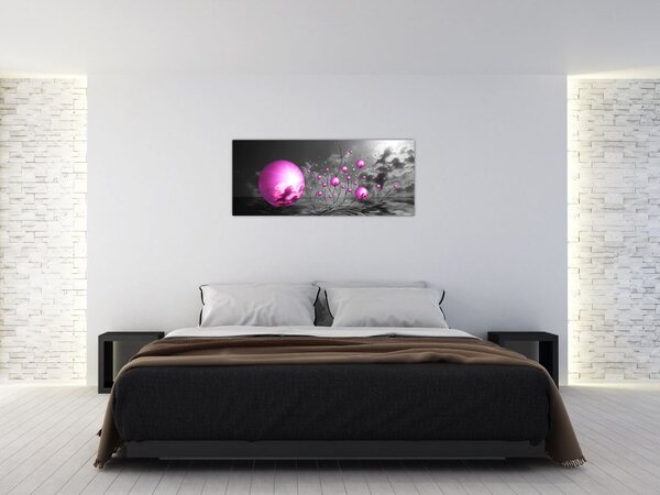Obraz ružových gulí (120x50 cm)