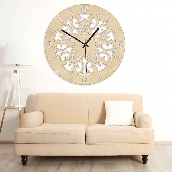 Drevené nástenné hodiny Mandala – Elegantný dizajn a tichý chod | SENTOP PR0441