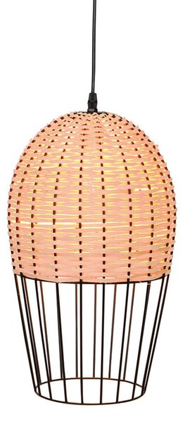 Závesná lampa Dizzi z dreva a kovu
