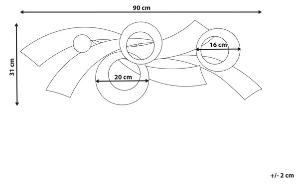Nástenná dekorácia zlatá železo kov nepravidelný tvar moderný glamour štýl ozdoba na stenu doplnky