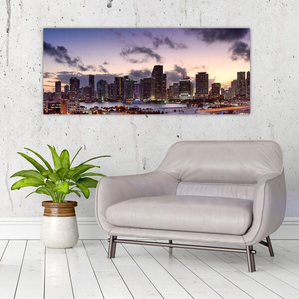 Obraz metropoly s mrakodrapmi (120x50 cm)