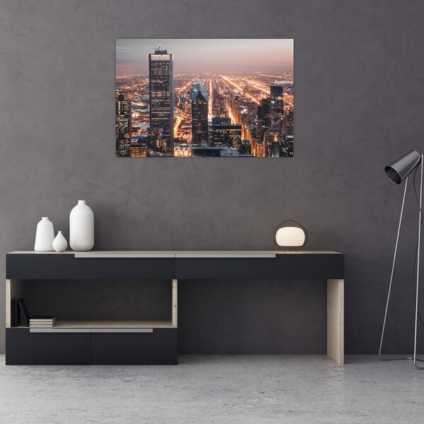 Obraz svietiacej metropoly (90x60 cm)