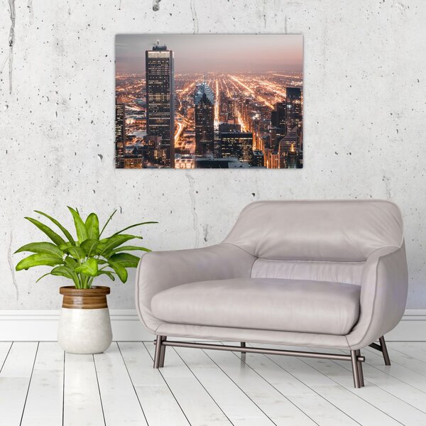 Obraz svietiacej metropoly (70x50 cm)