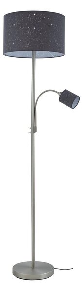 Stojacie Lampa Lindby, Jaileen, Sivá, Obývacia izba, Tkanina / Textil, Moderný