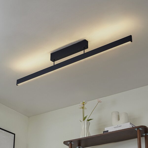 Stropné Lampa Lucande, Mylosh, stmievateľné, Čierna, Jedáleň, Hliník, Moderný