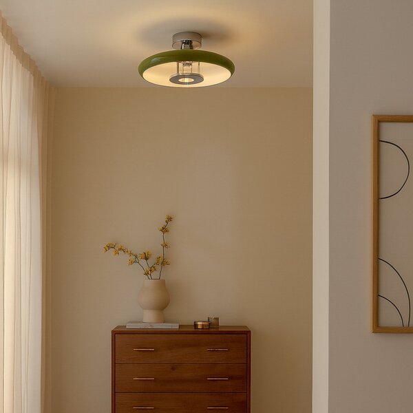 Stropné Lampa Lindby, Branford, stmievateľné, Zelená, Obývacia izba, Kov, Vintage