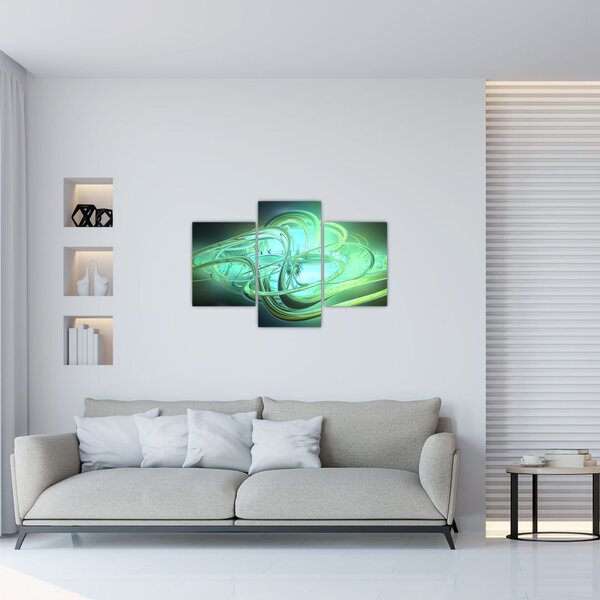 Obraz zelenej abstrakcie (90x60 cm)
