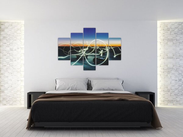 Obraz - pohľad na oblohu zo strechy (150x105 cm)