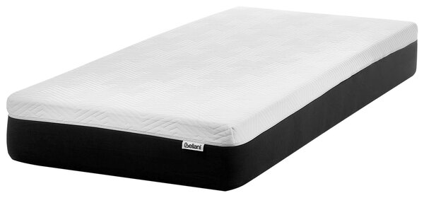 Latexový penový matrac stredne tvrdý biely a čierny 90 x 200 cm snímateľný polyesterový poťah so zipsom