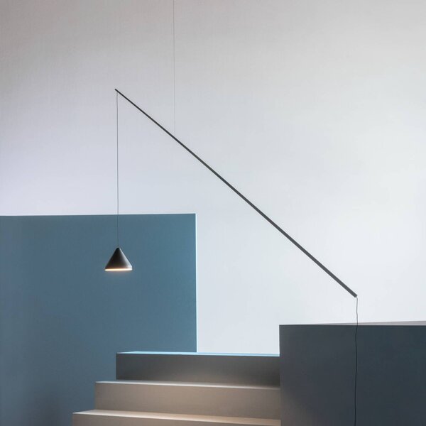 Vibia LED závesné svietidlo NORTH, čierna, kov, 927, decentralizovaná, Čierna, Obývacia izba / jedáleň, Plast, Dizajn, Závesné svietidlo