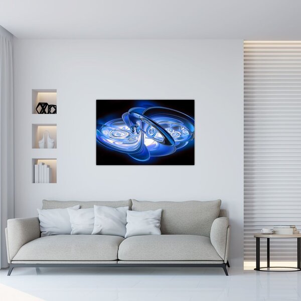 Modrý abstraktný obraz (90x60 cm)