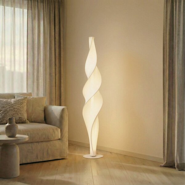 Stojacie Lampa Lucande, Novelle, stmievateľné, Biela, Obývacia izba, Plast, Dizajnový