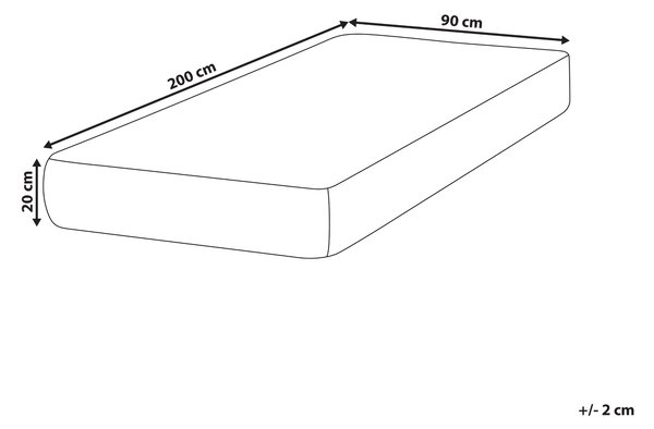 Matrac z pamäťovej peny biely a sivý polyester 90 x 200 cm tvrdý so snímateľným poťahom memory foam