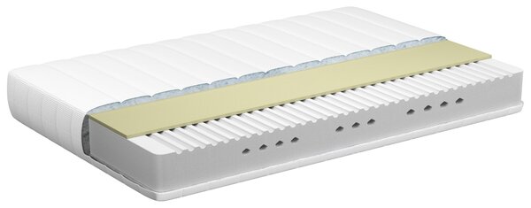 Matrac z pamäťovej peny biely a sivý polyester 140 x 200 cm tvrdý so snímateľným poťahom memory foam