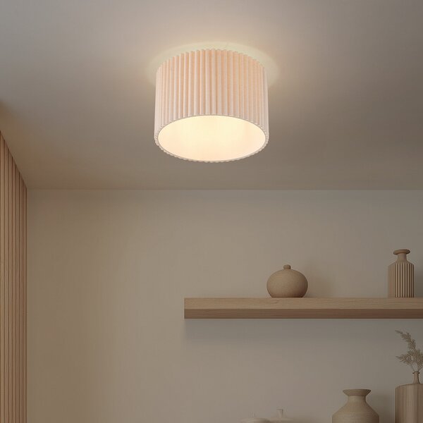 Stropné Lampa Lindby, Libbie, stmievateľné, Béžová, Obývacia izba, Tkanina / Textil, Škandinávsky
