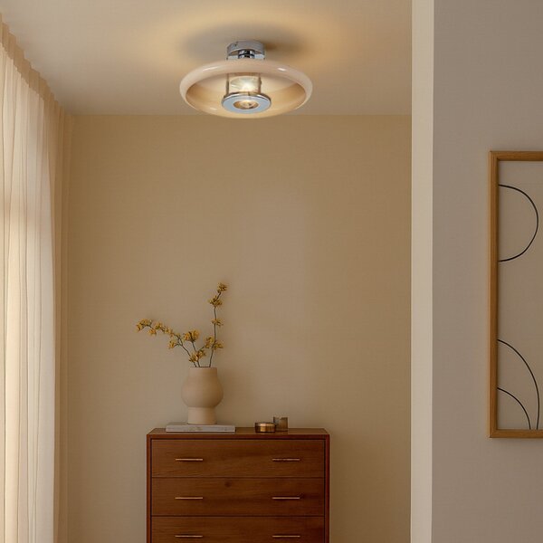 Stropné Lampa Lindby, Branford, stmievateľné, Béžová, Obývacia izba, Kov, Vintage