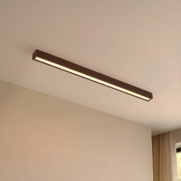Stropné Lampa Lucande, Emara, stmievateľné, Drevo, Jedáleň, Drevo, Dizajnový
