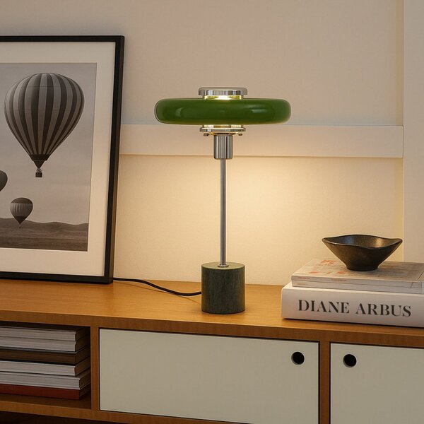 Stolové Lampa Lindby, Branford, Zelená, Obývacia izba, Kov, Vintage